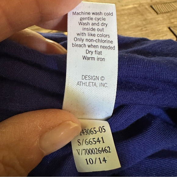 Athleta Womens Solstice Ruched Cowl Neck  Dress Sz M Modal Wool Stretch Sapphire - Picture 11 of 11